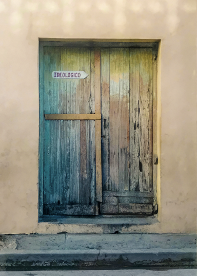 Photo watercolor of an Ideological office in Bayamo, Cuba